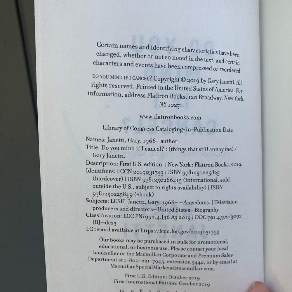 HP🎉GARY JANETTI Signed Hardcover Book “Do You Mind If I Cancel” Memoir - Picture 5 of 7